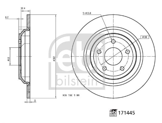 FEBI BILSTEIN Тормозной диск 171445